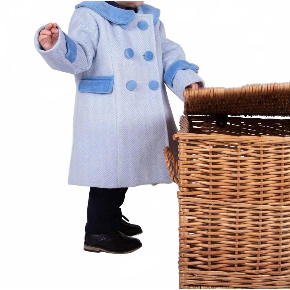 NEW BEAU KID herringbone coat and hat set in light blue